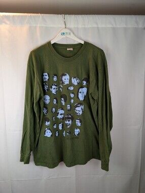 Supreme Olive Green Crewneck Tee FW2019 Size XL In VGUC